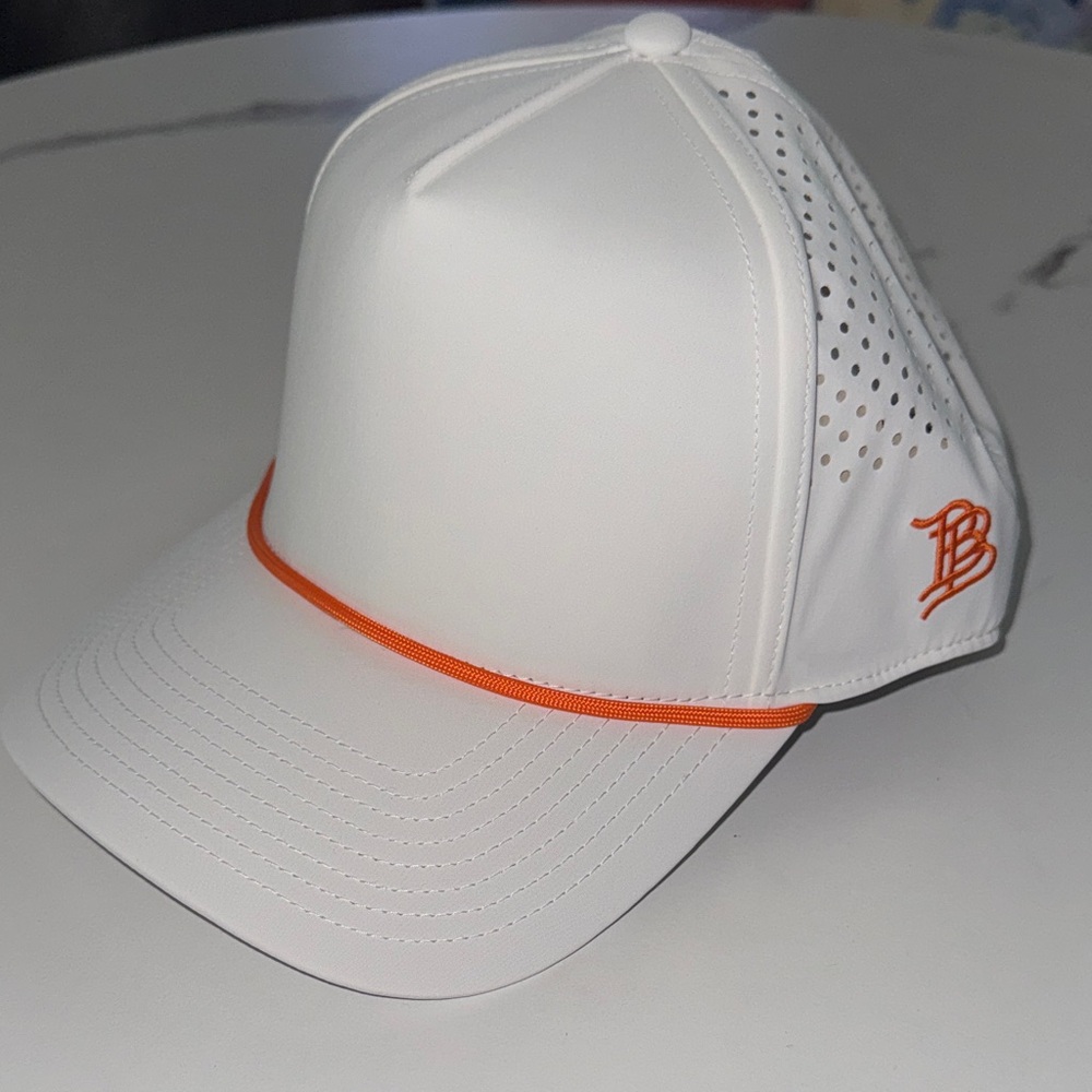Branded Bills Blank White SnapBack With Orange Rope